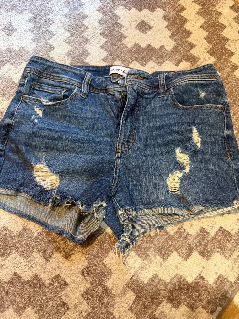 Studio Distressed Blue Denim Shorts